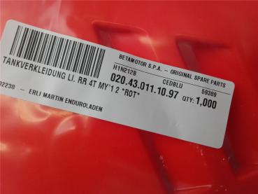 Beta RR ab 350ccm 2010-2012 Verkleidung Tankverkleidung rot Kühlerverkleidung links