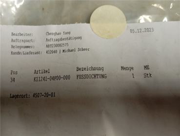 Sachs Roadster650 Suzuki XF650 DR650SE Fussdichtung oem orig metal