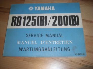 Yamaha Reparaturhandbuch Reparaturanleitung RD125 RD200 Service Manual Wartungshandbuch Wartungsanleitung