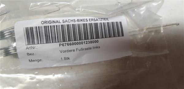 Sachs ZX125 ZZ125 ZZ50 4Takt ab 2013 Fussraste vorne rechts footpeg right front