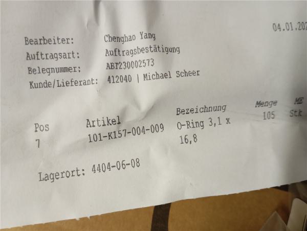 Sachs SFM Roadster125 ZZ125 ZX125 ab 2009 O-ring Öleinfüllstutzen Öleinfüllschraube 3,1X16,8 qingqi Motobi misano125 Kreidler Mash K157FMI QM125-2D