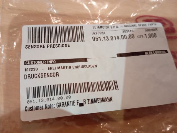 BETA RR125T Alp 4.0 X 2023-2026 Drosselklappensensor Drucksensor siehe Bild