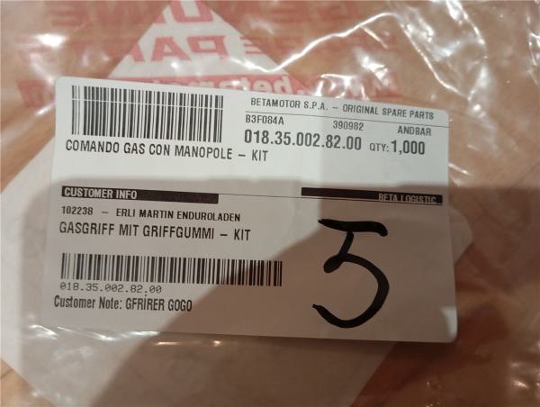 Beta Alp 4.0 350 M4 2007-2017 Gasgriff Griffgummies Armaturen Notausschalter Lenkerschalter rechts