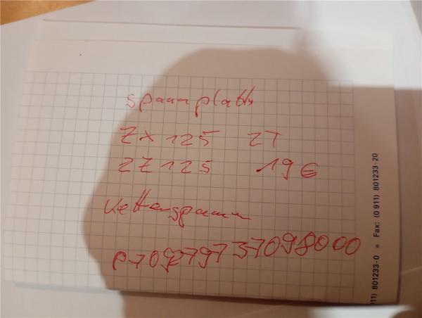 Sachs ZX125 ZZ125 bis 2004 2Takt Kettenspanner chain adjuster assy Spannplatte Abstandshalter  je Stückl