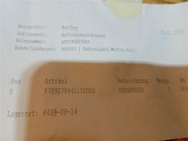 Sachs ZX125 ZX 125 ZZ125 ZZ 125 2Takt Feder für Fussbremshebel Bremshebel